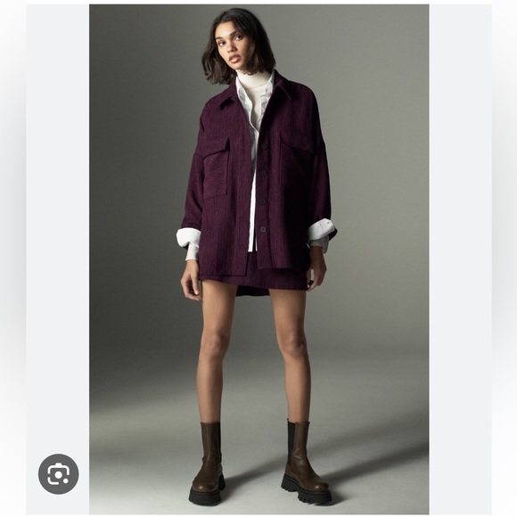 Zara Purple Oversized button up - Picture 4 of 11